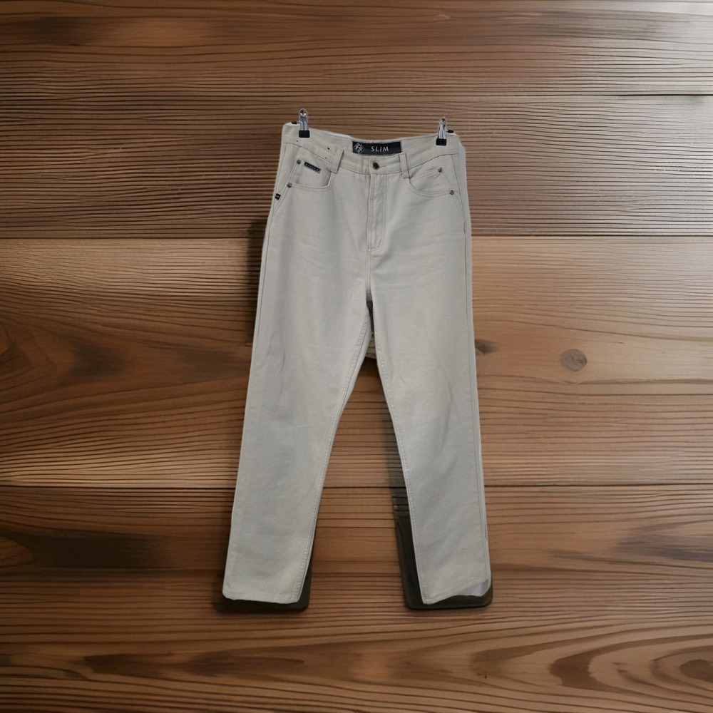 Womens Retro POSTED TAN DENIM/jeans Size 11 Slim 31x36 Boho Y2K Fairycore